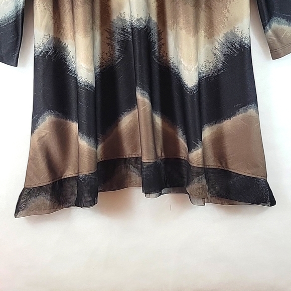 "Frazzle" Chevron 3/4 Sleeve Long Tunic Size L - Picture 5 of 9